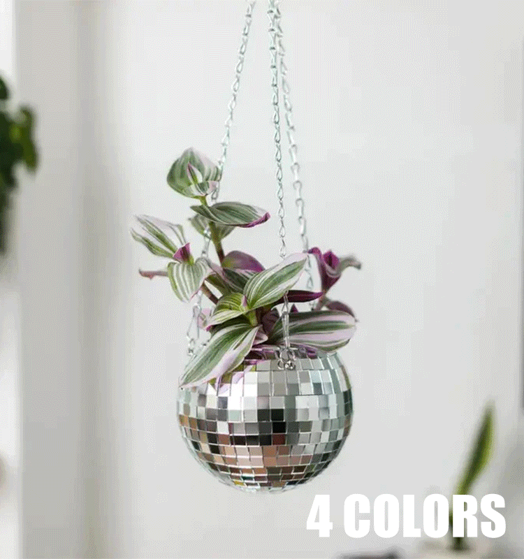 ディスコボール吊り下げ植木鉢