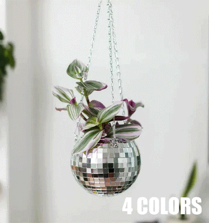 ディスコボール吊り下げ植木鉢
